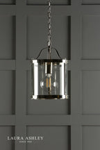 Laura Ashley Harrington Lantern Polished Nickel Glass