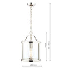 Laura Ashley Harrington Lantern Polished Nickel Glass