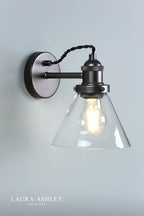 Laura Ashley Isaac Industrial Nickel 1 Light Wall Light