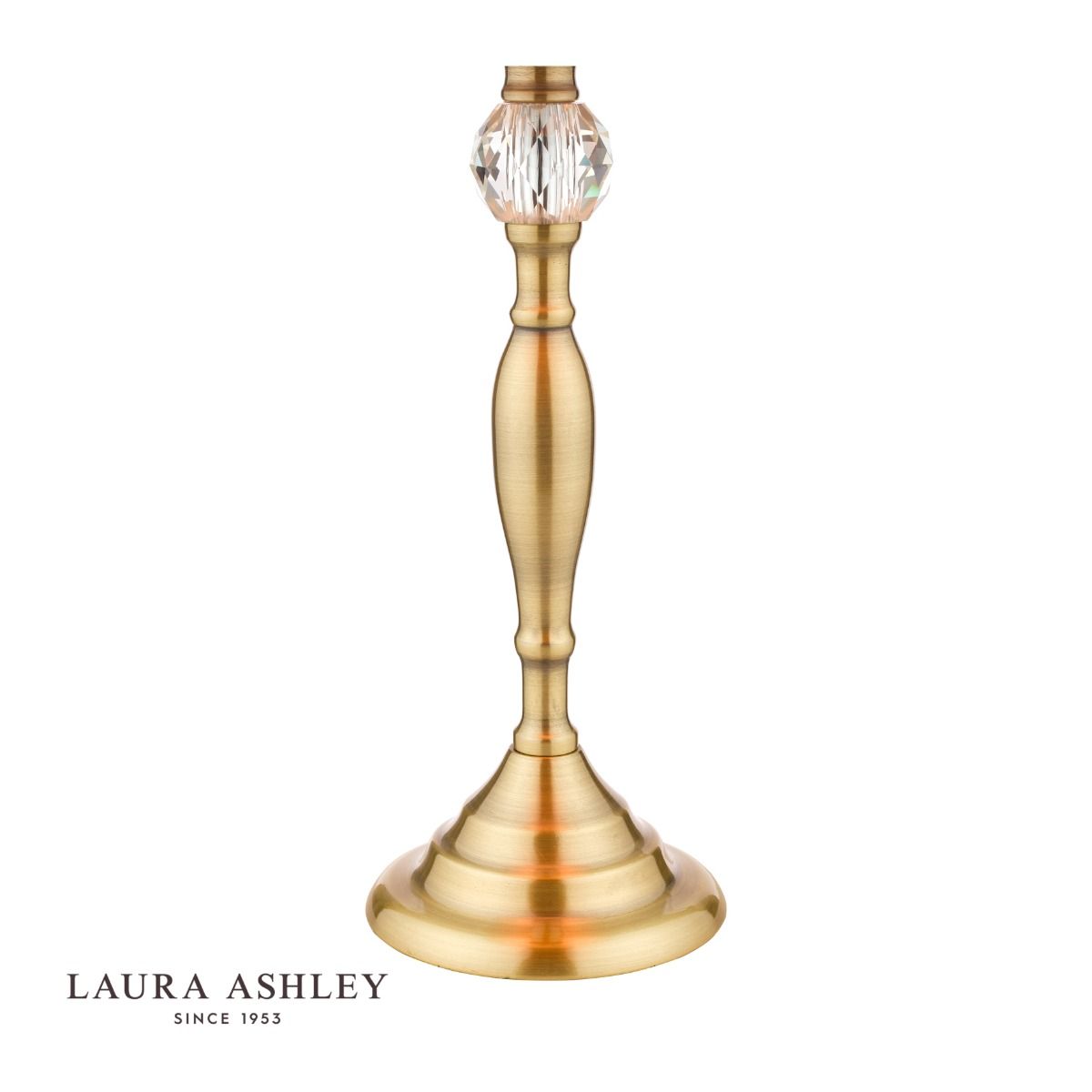 Laura Ashley Ellis Table Lamp Antique Brass and Crystal With Shade