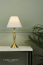 Laura Ashley Ellis Table Lamp Antique Brass and Crystal With Shade
