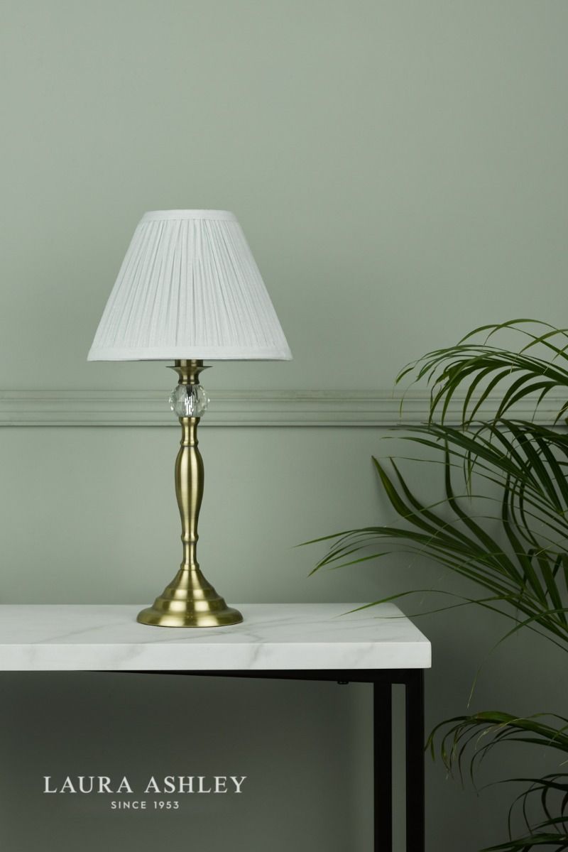 Laura Ashley Ellis Table Lamp Antique Brass and Crystal With Shade