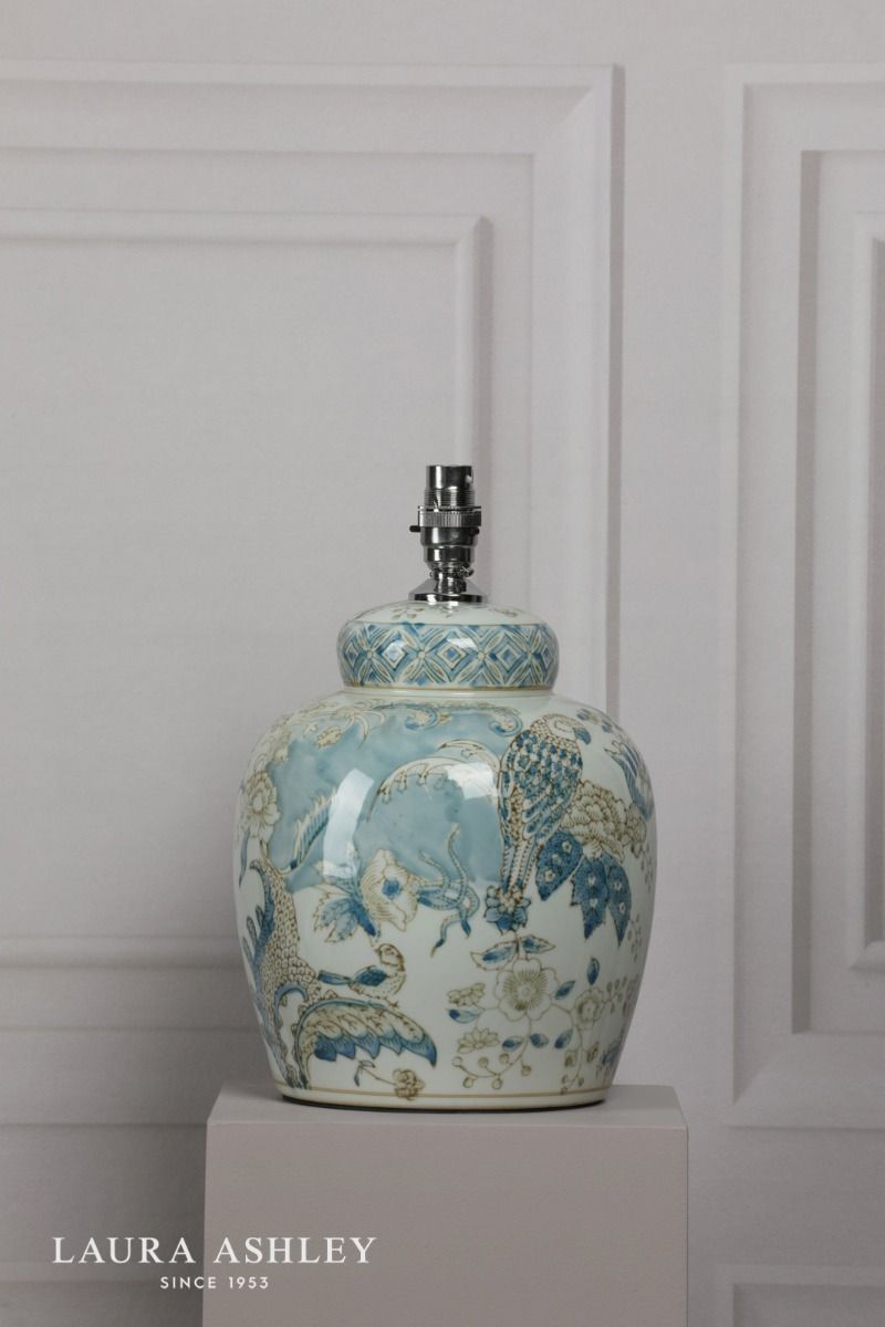 Laura Ashley Elizabeth Ceramic Table Lamp With Bird Print Design Base Only