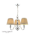 Laura Ashley Ellis 3 Light Pendant Polished Chrome and Crystal With Shade