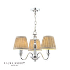 Laura Ashley Ellis 3 Light Pendant Polished Chrome and Crystal With Shade