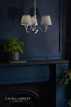 Laura Ashley Ellis 3 Light Pendant Polished Chrome and Crystal With Shade