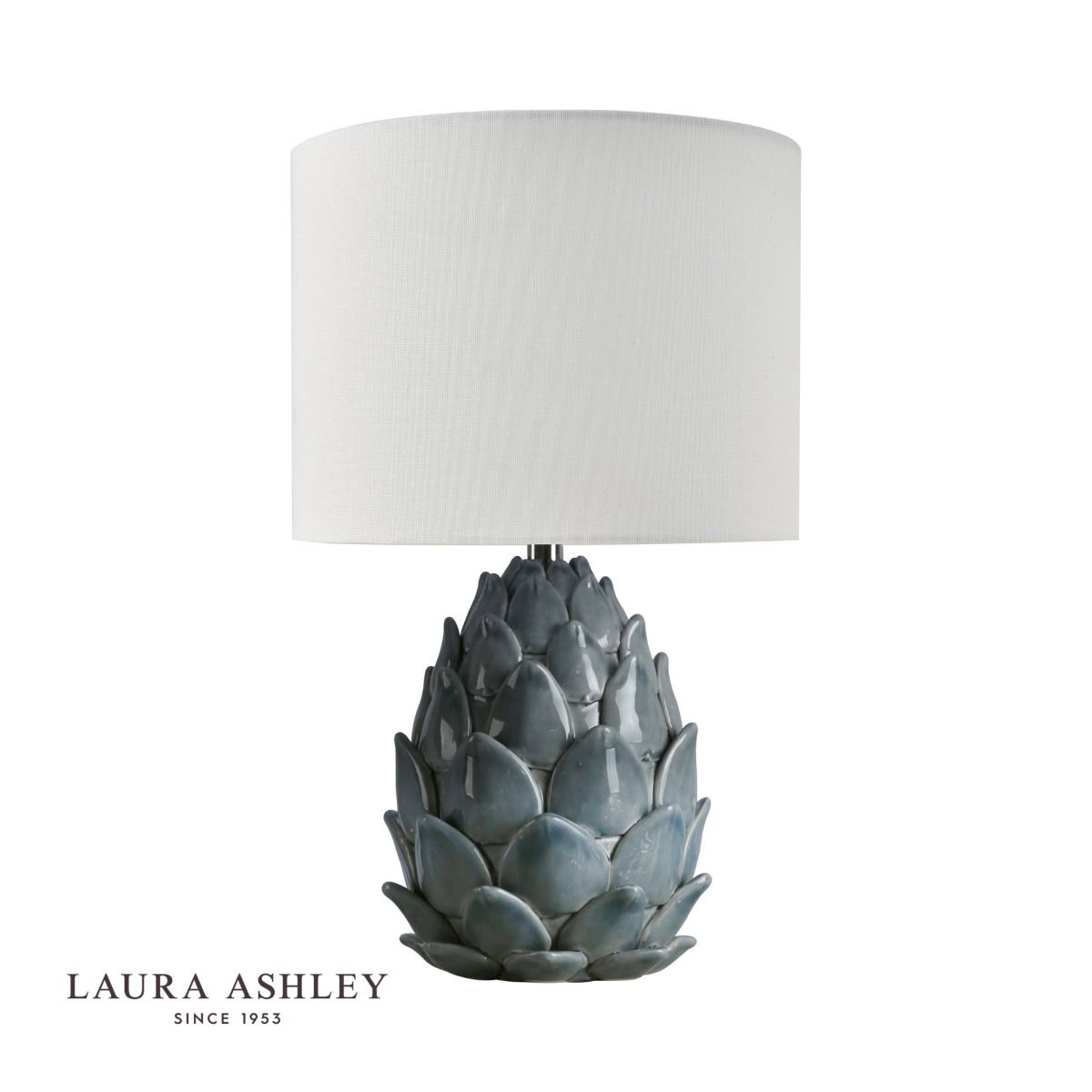 Laura Ashley Gresford Table Lamp Blue Ceramic With Shade