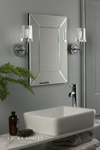 Laura Ashley Blake Bathroom Wall Light Crystal Polished Chrome IP44