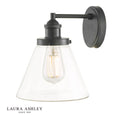Laura Ashley Isaac Outdoor Wall Light Charcoal Glass IP44