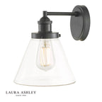 Laura Ashley Isaac Outdoor Wall Light Charcoal Glass IP44