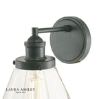 Laura Ashley Isaac Outdoor Wall Light Charcoal Glass IP44