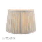 Laura Ashley Hemsley Pleated Silk Empire Drum Shade Silver 35cm/14 Inch