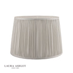 Laura Ashley Hemsley Pleated Silk Empire Drum Shade Silver 35cm/14 Inch