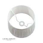 Laura Ashley Hemsley Pleated Silk Empire Drum Shade Silver 35cm/14 Inch