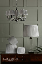 Laura Ashley Hemsley Pleated Silk Empire Drum Shade Silver 35cm/14 Inch