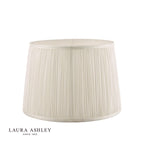 Laura Ashley Hemsley Pleated Silk Empire Drum Shade Cream 35cm/14 Inch