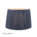 Laura Ashley Hemsley Pleated Silk Empire Drum Shade Blue 35cm/14 Inch