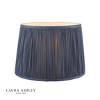 Laura Ashley Hemsley Pleated Silk Empire Drum Shade Blue 35cm/14 Inch