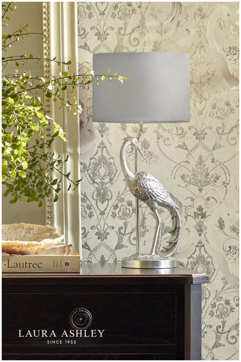 Laura Ashley Tregaron Table Lamp Silver With Shade