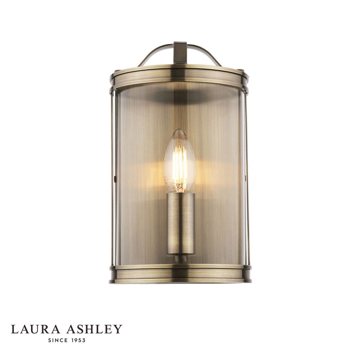 Laura Ashley Harrington Wall Light Antique Brass and Glass
