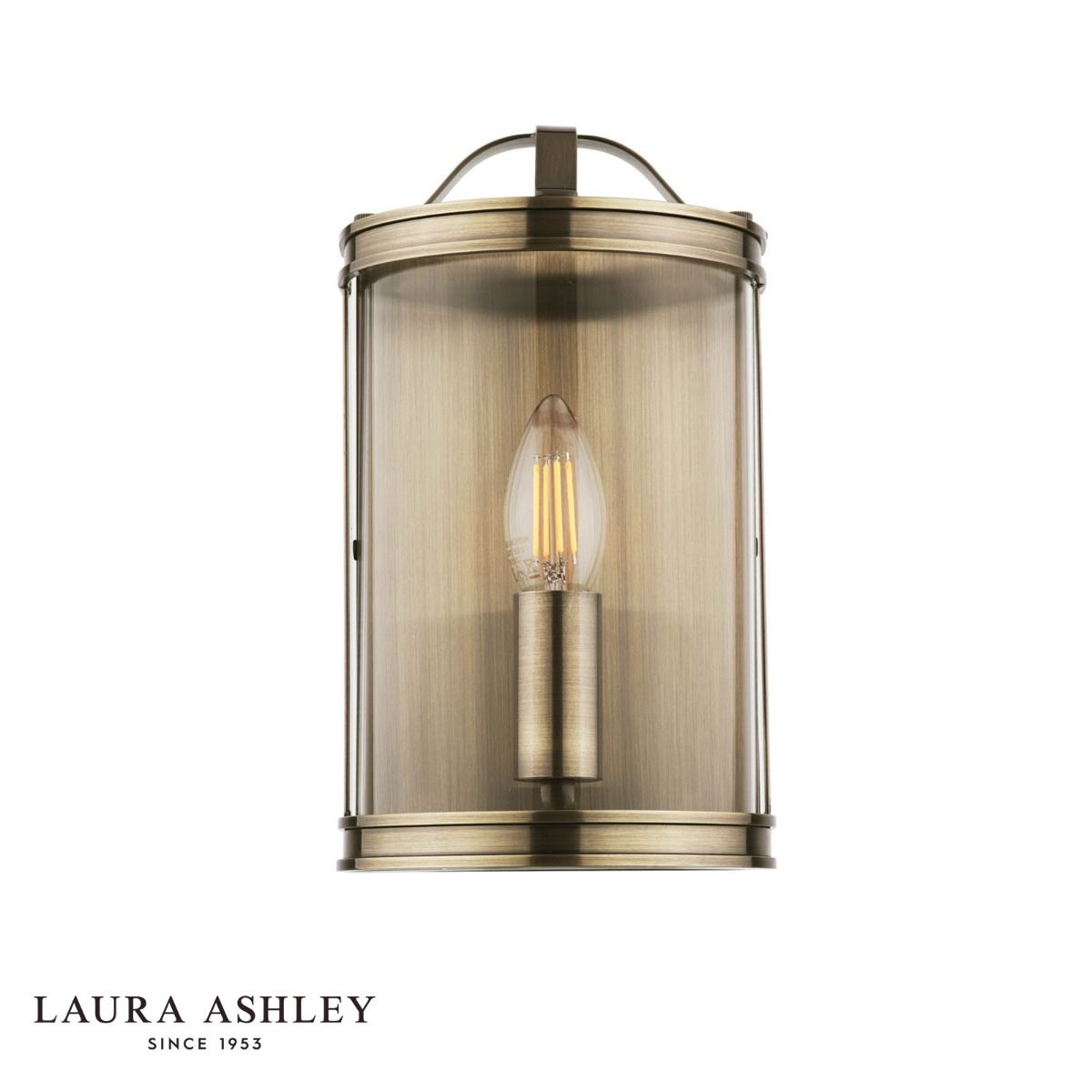 Laura Ashley Harrington Wall Light Antique Brass and Glass
