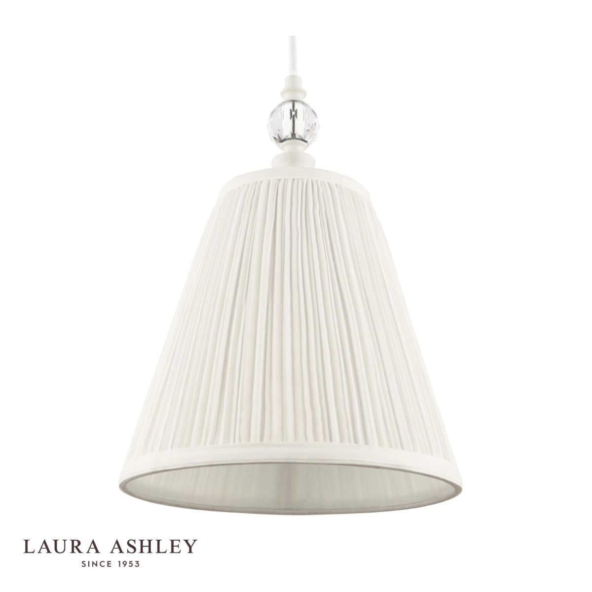Laura Ashley Ellis Pendant Satin Cream and Crystal With Shade