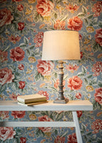 Laura Ashley Tate Table Lamp Distressed Grey and Polished Chrome Base Only