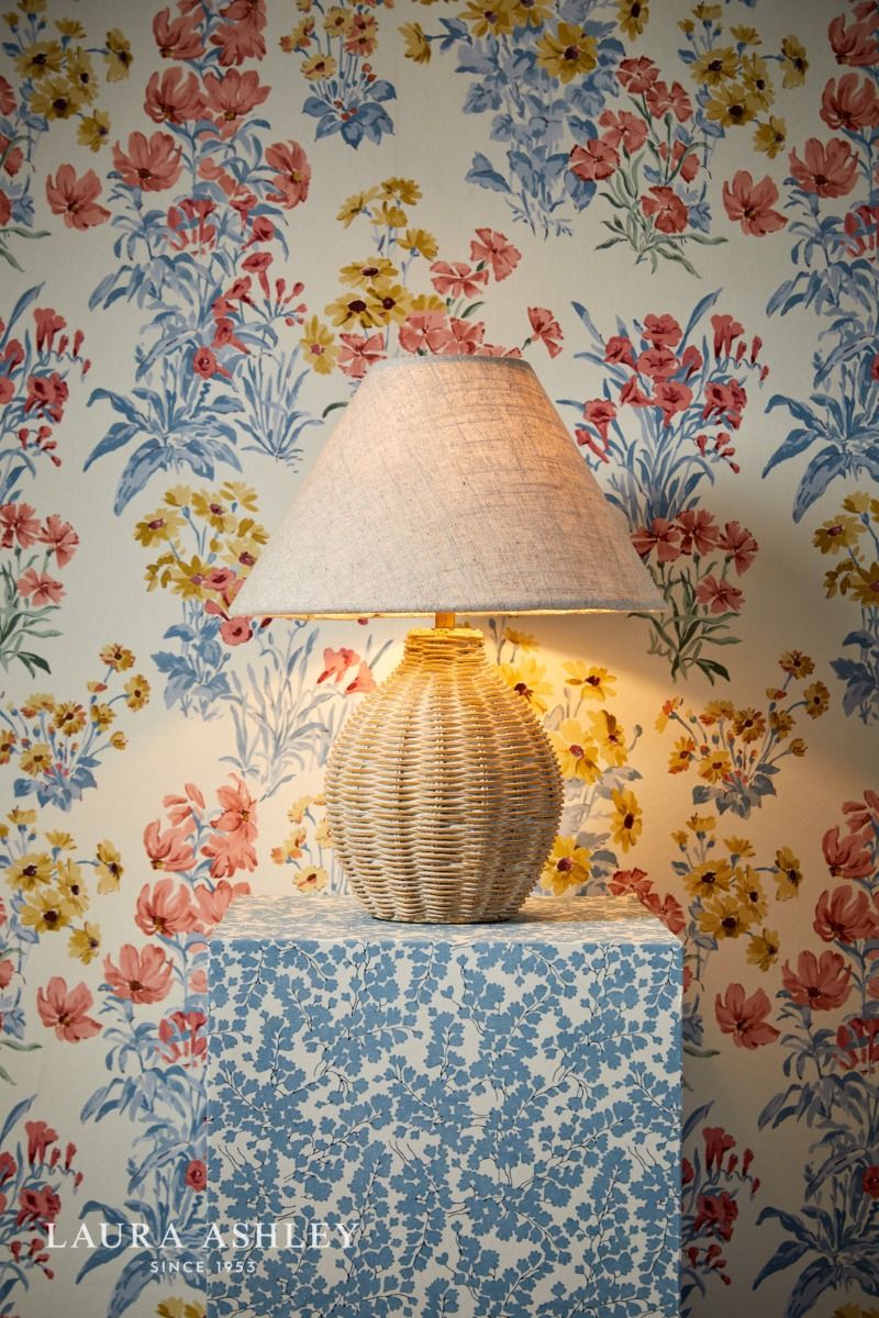Laura Ashley Small Fernhill Table Lamp Matt Cream With Shade