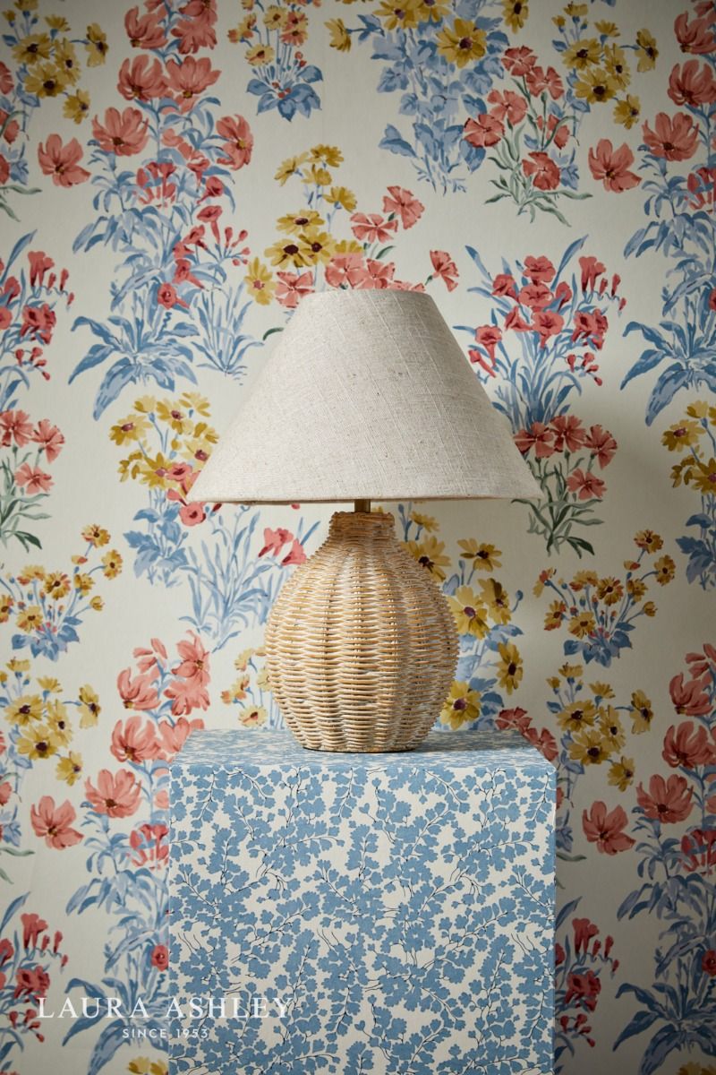 Laura Ashley Small Fernhill Table Lamp Matt Cream With Shade
