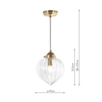 Laura Ashley Whitham Pendant Antique Brass and Ribbed Glass