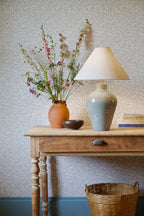 Laura Ashley Pussywillow Table Lamp Grey Ceramic and Polished Nickel With Shade