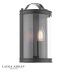 Laura Ashley Harrington Wall Light Matt Black and Glass