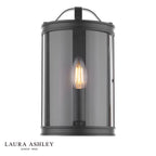 Laura Ashley Harrington Wall Light Matt Black and Glass