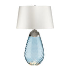Lena 2 Light Large Blue Table Lamp with Off-white Shade