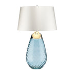 Lena 2 Light Large Blue Table Lamp with Off-white Shade