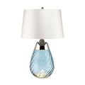 Lena 2 Light Small Blue Table Lamp with Off-white Shade