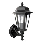 Lewis Outdoor Wall Light Matt Black and Glass IP44