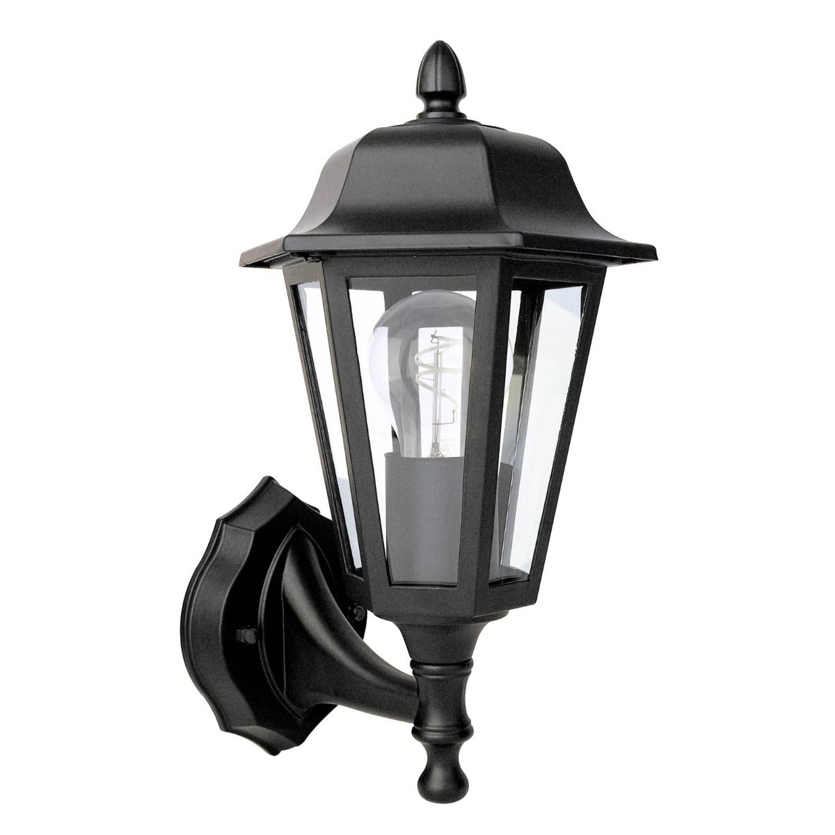 Lewis Outdoor Wall Light Matt Black and Glass IP44