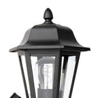 Lewis Outdoor Wall Light Matt Black and Glass IP44