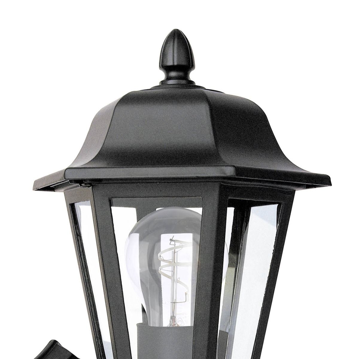 Lewis Outdoor Wall Light Matt Black and Glass IP44