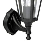 Lewis Outdoor Wall Light Matt Black and Glass IP44