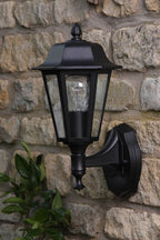 Lewis Outdoor Wall Light Matt Black and Glass IP44