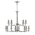 Patrinia 12 Light Dual Mount Chandelier Satin Chrome