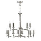 Patrinia 12 Light Dual Mount Chandelier Satin Chrome