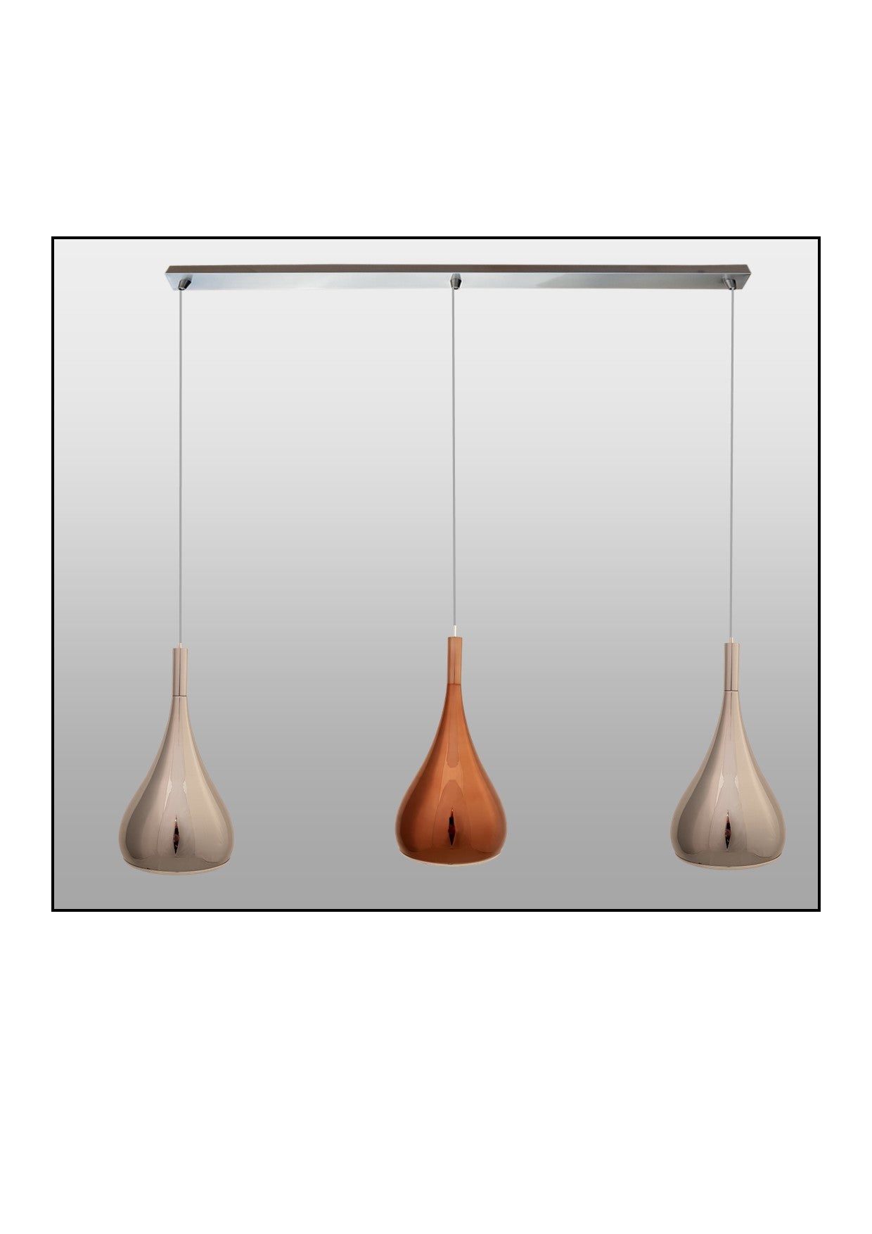 Maia 1 - 3 Light Bar Black of Metal Pendants