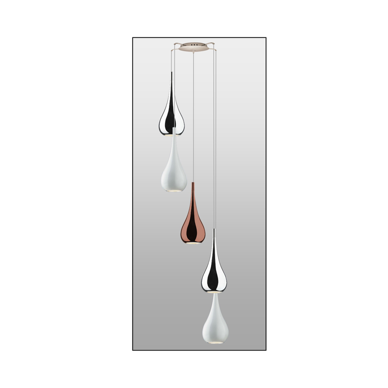Maia 2 - 3 Light Helix of Metal Pendants