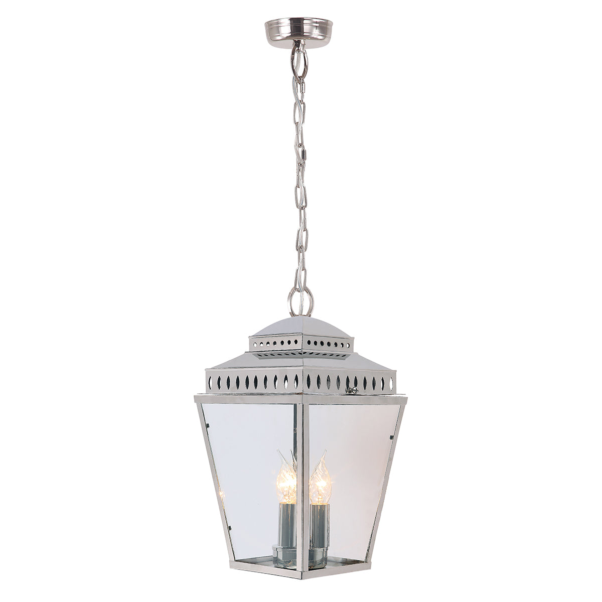 Mansion House 3 Light Chain Lantern - Polished Nickel