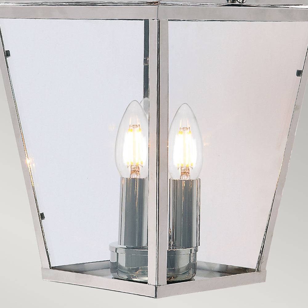 Mansion House 3 Light Chain Lantern - Polished Nickel
