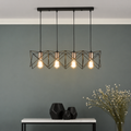 4 light bar pendant black and copper over dining table