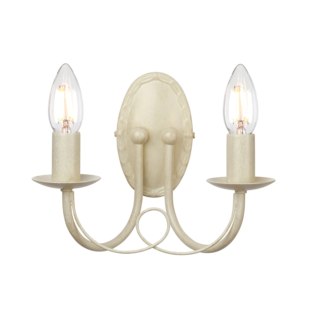 Minster 2-Light Ivory & Gold Wall Light